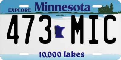 MN license plate 473MIC