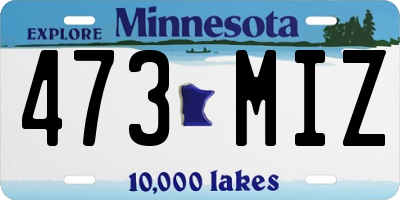 MN license plate 473MIZ