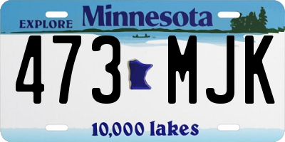 MN license plate 473MJK