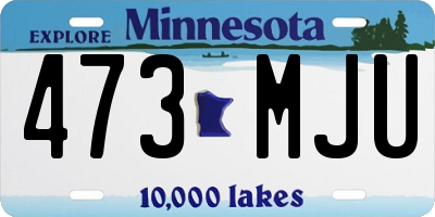 MN license plate 473MJU