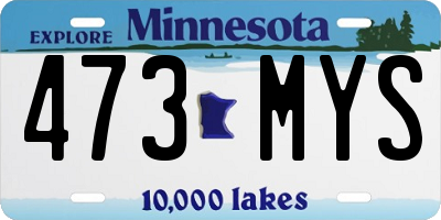 MN license plate 473MYS