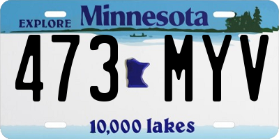 MN license plate 473MYV