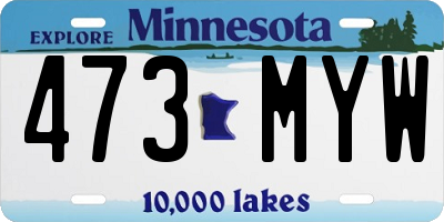 MN license plate 473MYW