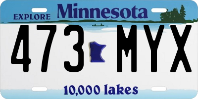 MN license plate 473MYX