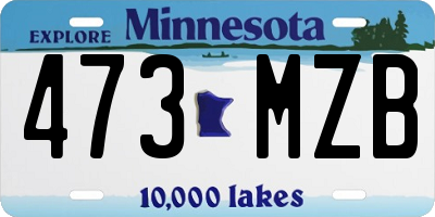 MN license plate 473MZB