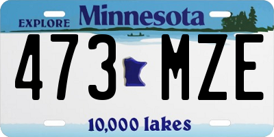 MN license plate 473MZE