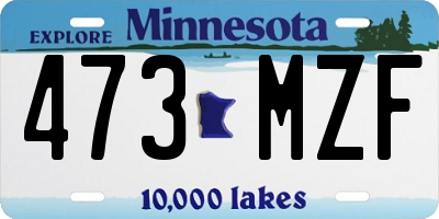 MN license plate 473MZF