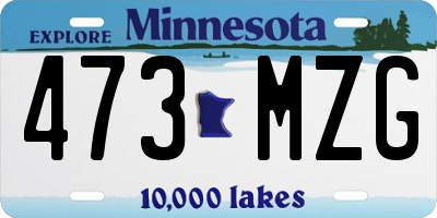 MN license plate 473MZG