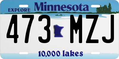 MN license plate 473MZJ