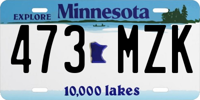MN license plate 473MZK