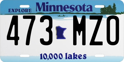 MN license plate 473MZO