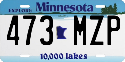 MN license plate 473MZP