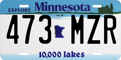 MN license plate 473MZR