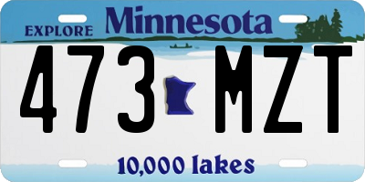 MN license plate 473MZT