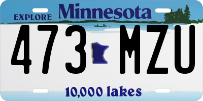 MN license plate 473MZU