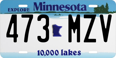 MN license plate 473MZV