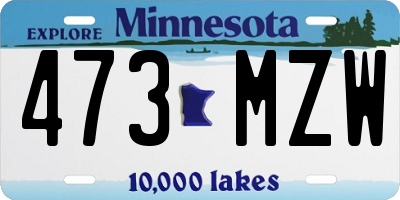 MN license plate 473MZW
