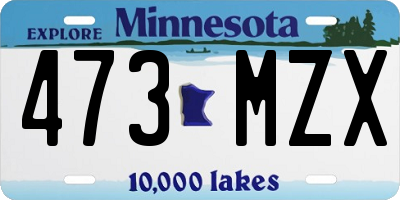 MN license plate 473MZX