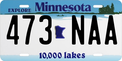 MN license plate 473NAA