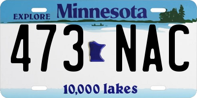 MN license plate 473NAC