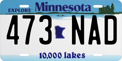 MN license plate 473NAD