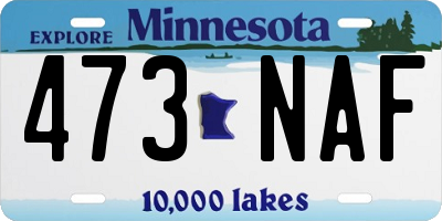 MN license plate 473NAF