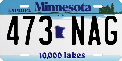 MN license plate 473NAG