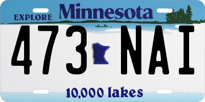 MN license plate 473NAI