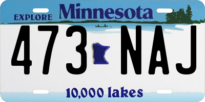MN license plate 473NAJ