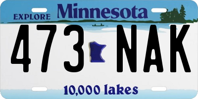 MN license plate 473NAK