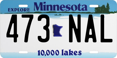 MN license plate 473NAL