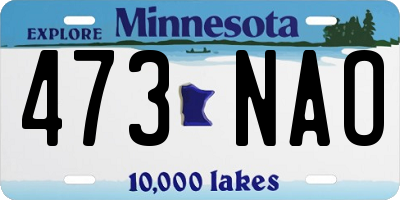 MN license plate 473NAO