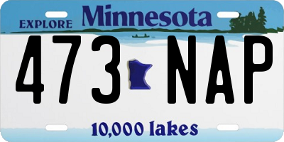 MN license plate 473NAP