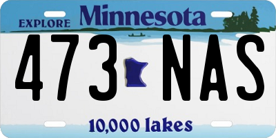 MN license plate 473NAS