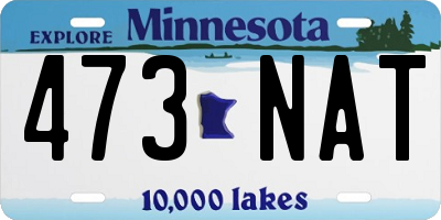 MN license plate 473NAT