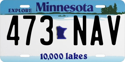 MN license plate 473NAV