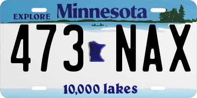 MN license plate 473NAX