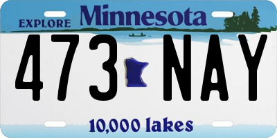 MN license plate 473NAY