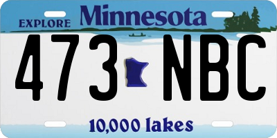 MN license plate 473NBC