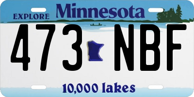 MN license plate 473NBF