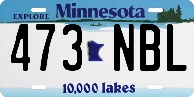 MN license plate 473NBL