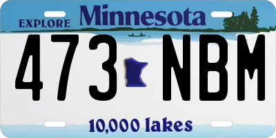 MN license plate 473NBM