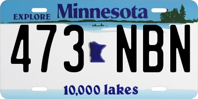 MN license plate 473NBN