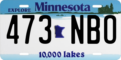 MN license plate 473NBO