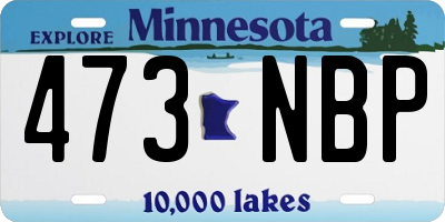 MN license plate 473NBP