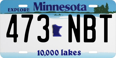 MN license plate 473NBT