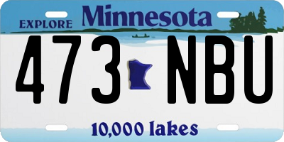 MN license plate 473NBU