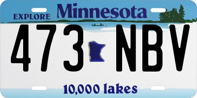 MN license plate 473NBV