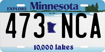 MN license plate 473NCA