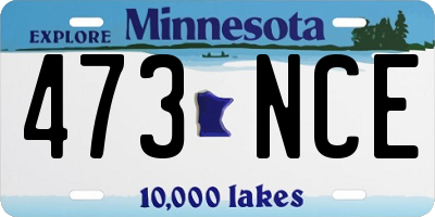 MN license plate 473NCE